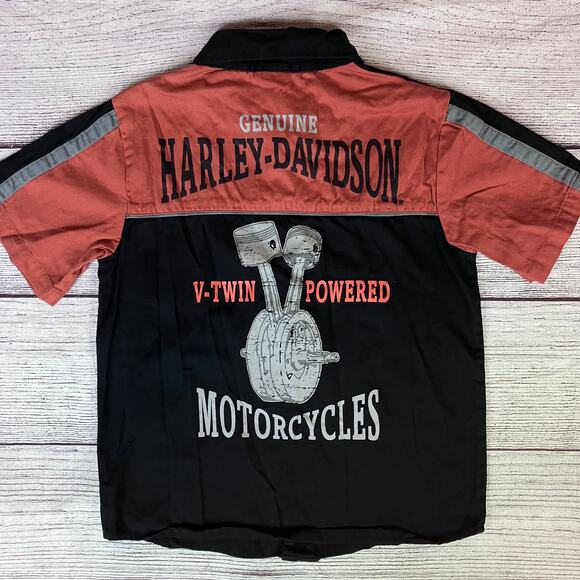 Harley Davidson Motorcycles Button Up Shop Shirt - Picture 2 of 7